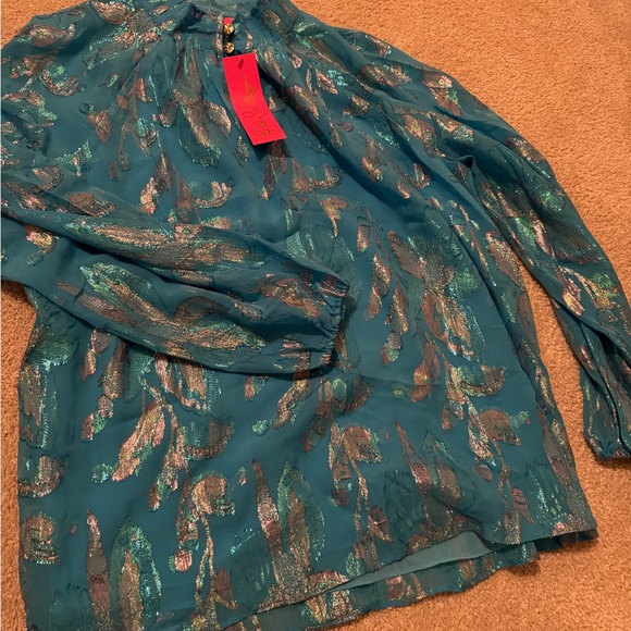 NWT Lilly Pulitzer Galiana silk top M - Picture 3 of 5